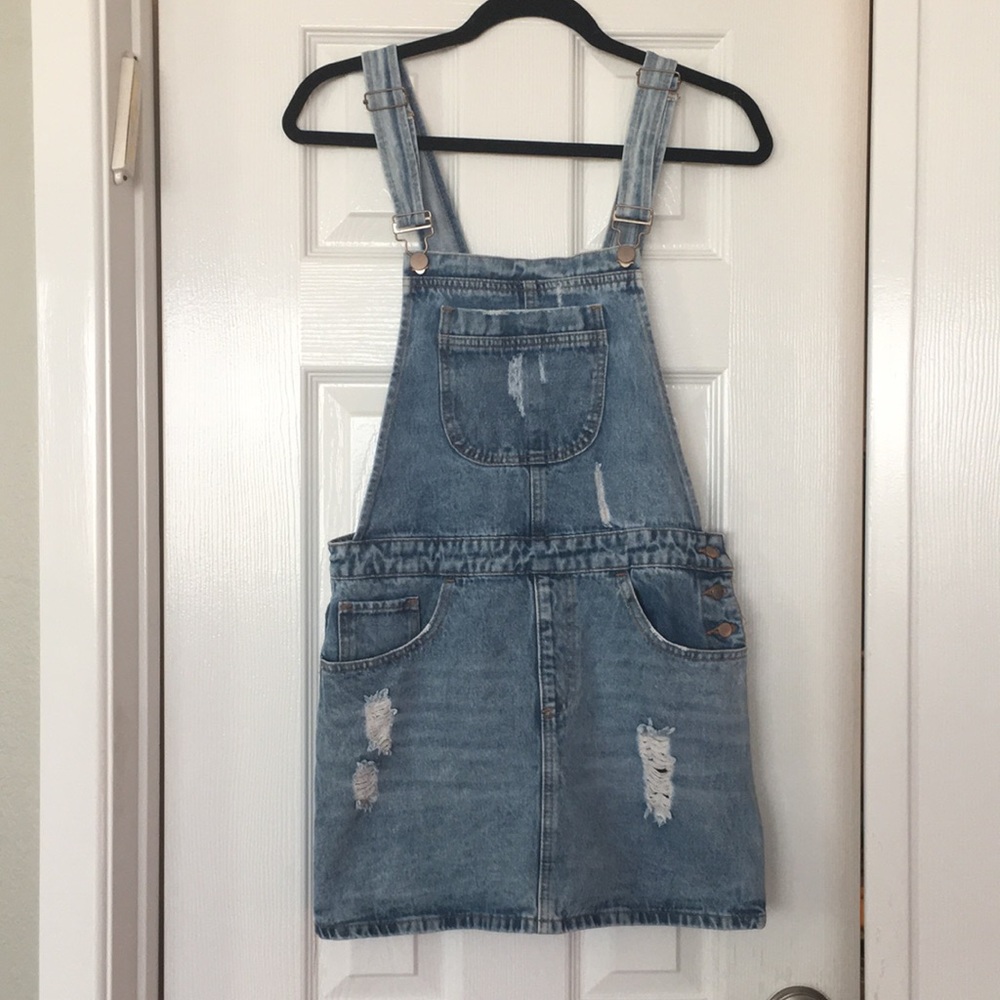 Denim overall dress